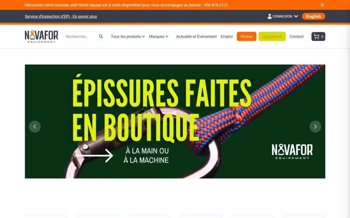 Page d’accueil de novaforequipement.com